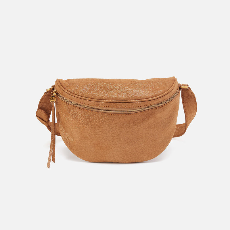 Juno Belt Bag In Metallic Leather - Gold Rush