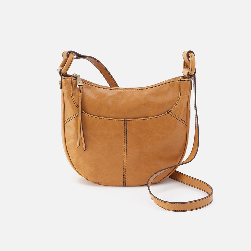 Sheila Scoop Crossbody in Polished Leather - Natural