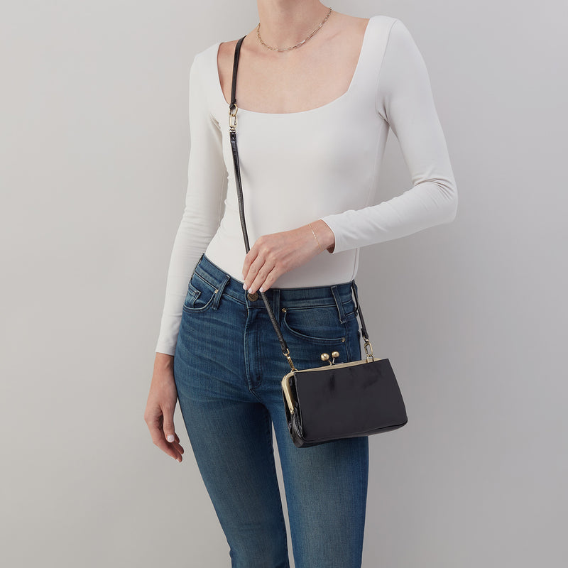 Lauren Frame Crossbody In Polished Leather - Cashmere