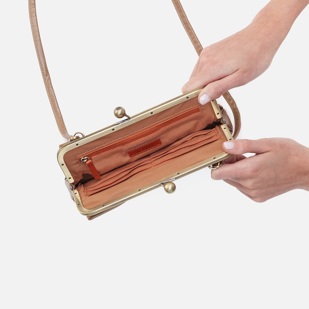 Lauren Frame Crossbody In Polished Leather - Cashmere