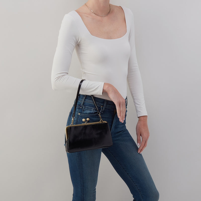 Lauren Frame Crossbody In Polished Leather - Cashmere