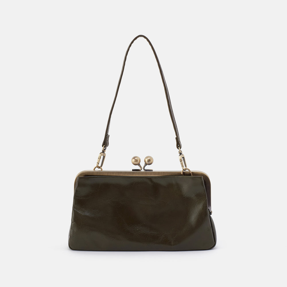 Lauren Frame Crossbody In Polished Leather - Deep Moss