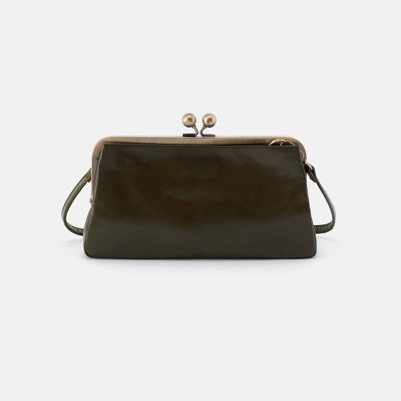 Lauren Frame Crossbody In Polished Leather - Deep Moss