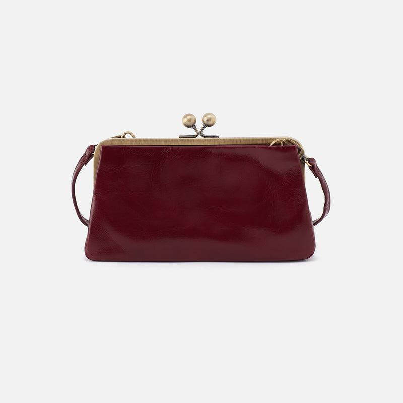 Lauren Frame Crossbody In Polished Leather - Winterberry