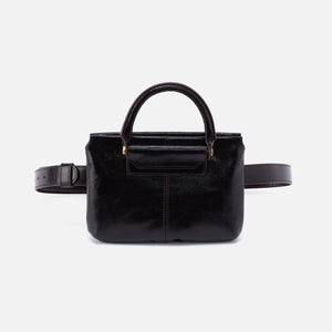 Sheila Belt Bag In Polished Leather - Black