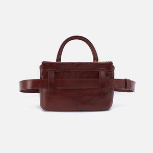 Sheila Belt Bag In Polished Leather - Chocolate