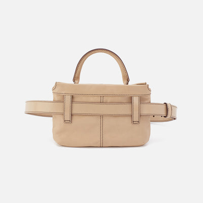 Sheila Belt Bag in Polished Leather - Quartz