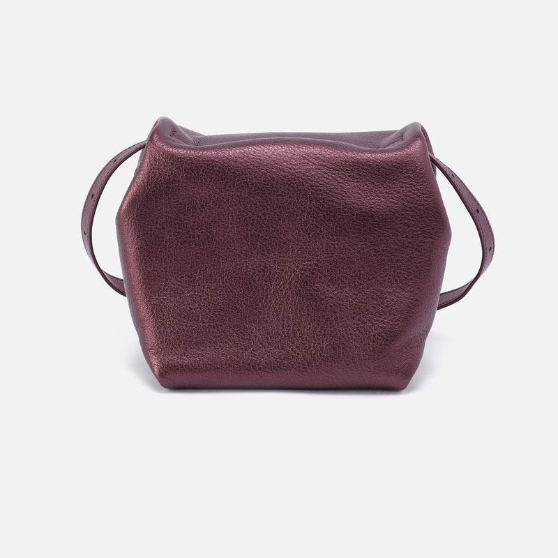 Logan Crossbody In Metallic Leather - Frosted Plum