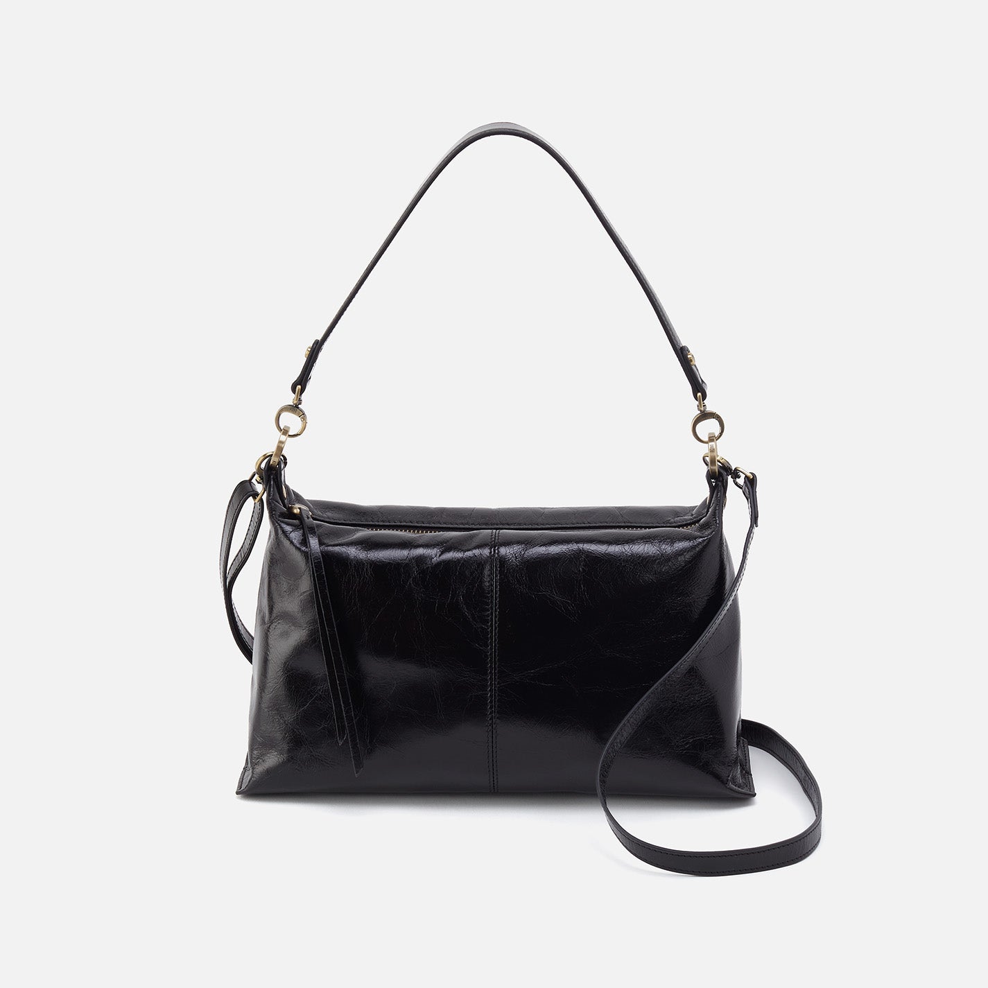 Avon Shoulder Bag In Polished Leather Black HOBO