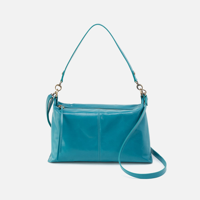 Avon Shoulder Bag in Polished Leather - Biscayne Blue