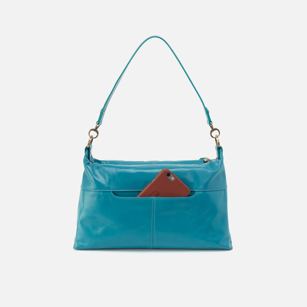 Avon Shoulder Bag in Polished Leather - Biscayne Blue