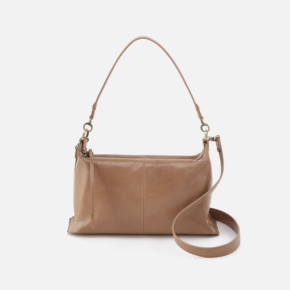 Avon Shoulder Bag In Polished Leather - Cashmere