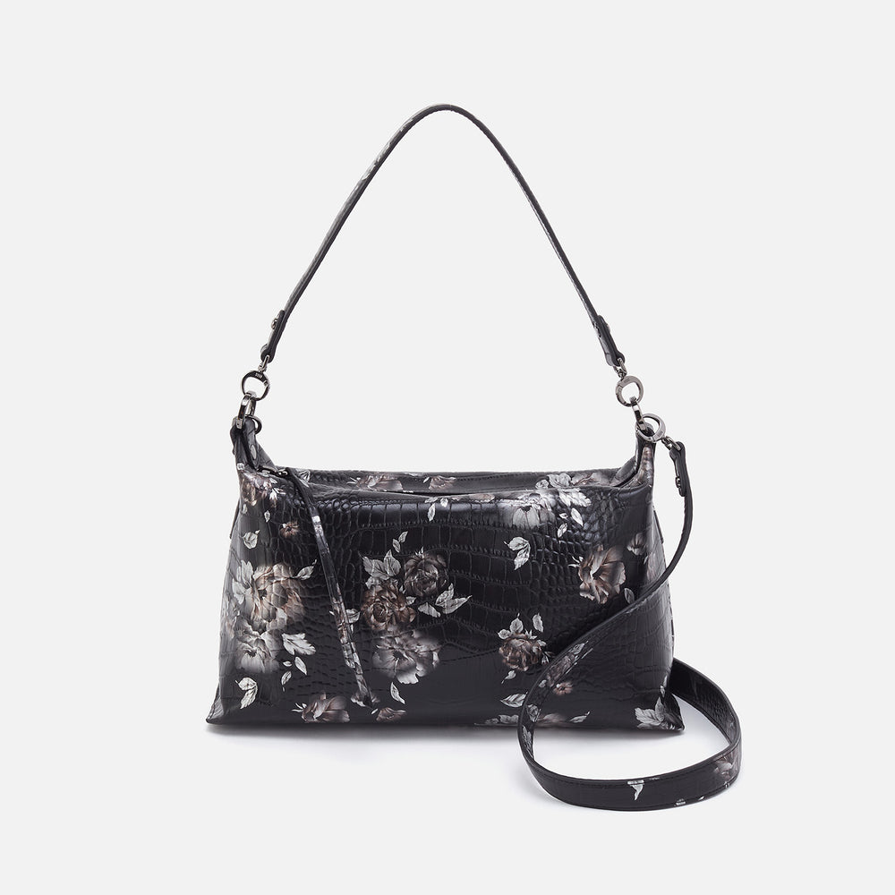 Avon Shoulder Bag In Printed Leather - Rose Croco Print