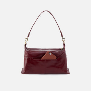 Avon Shoulder Bag In Polished Leather - Winterberry