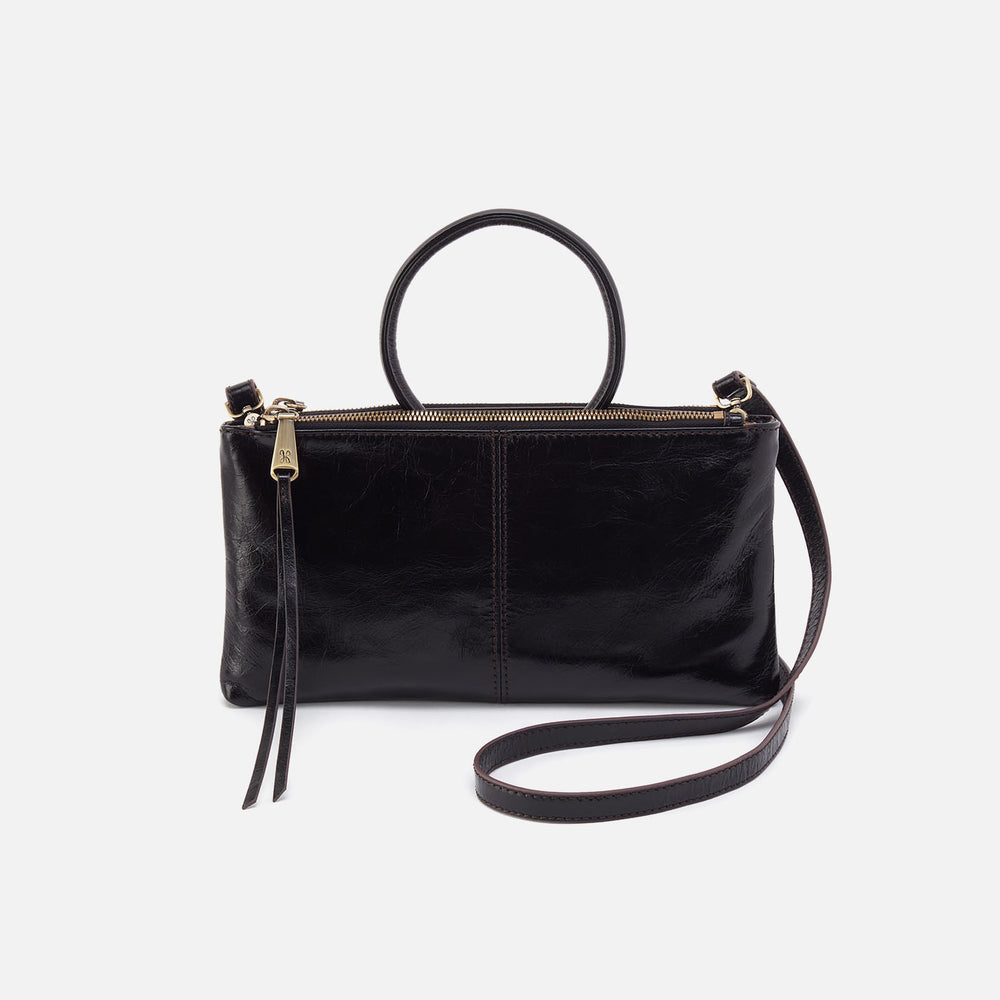 Sable Crossbody In Polished Leather - Black