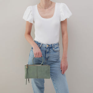 Sable Crossbody In Polished Leather - Jade