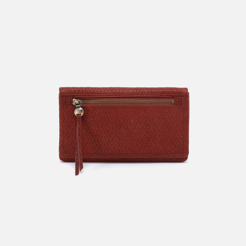 Lumen Continental Wallet In Soft Embossed Leather - Tuscan Brown