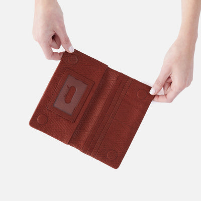 Lumen Medium Wallet In Wave Weave Leather - Tuscan Brown