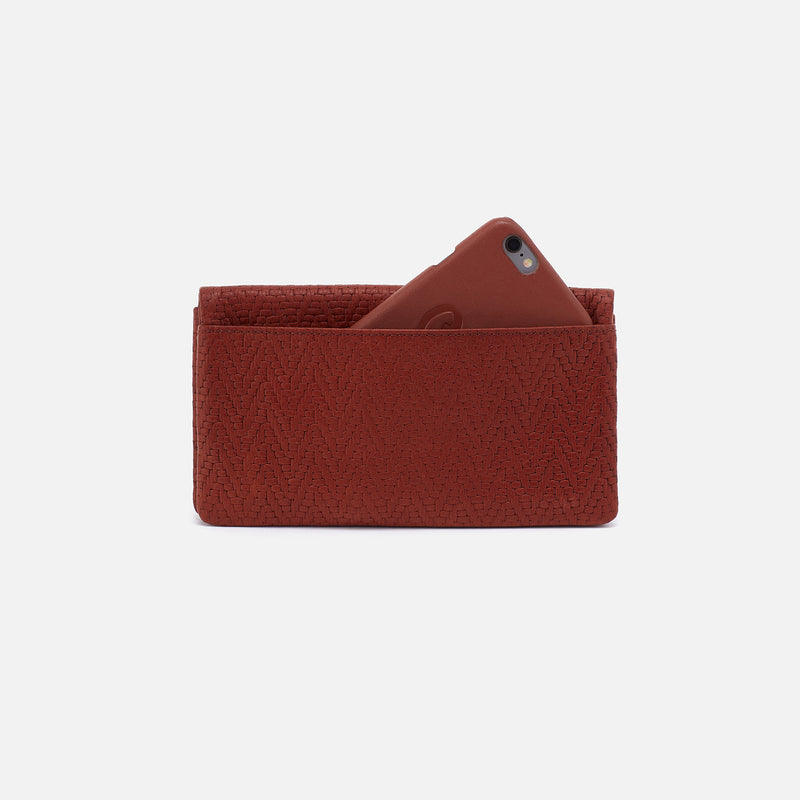 Lumen Continental Wallet In Soft Embossed Leather - Tuscan Brown