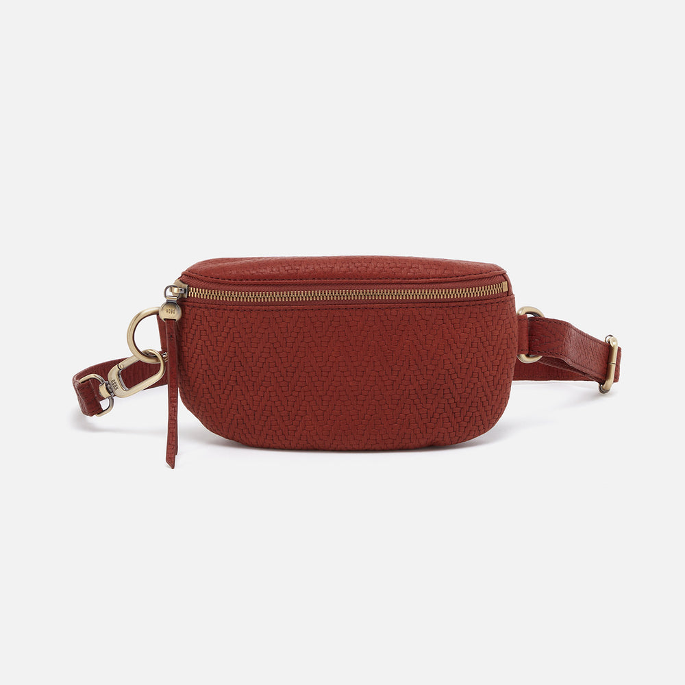 Fern Belt Bag In Soft Embossed Leather - Tuscan Brown