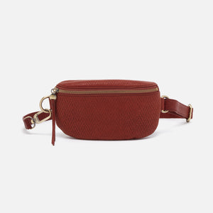 Fern Belt Bag In Soft Embossed Leather - Tuscan Brown