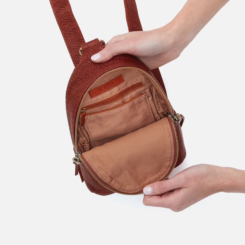 Fern Sling In Soft Embossed Leather - Tuscan Brown