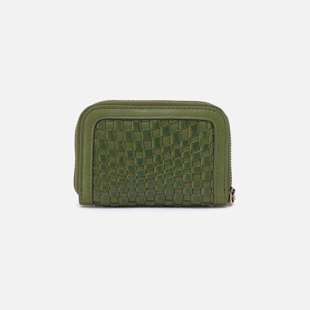 Nila Small Zip Around Wallet in Wave Weave Leather - Sweet Basil