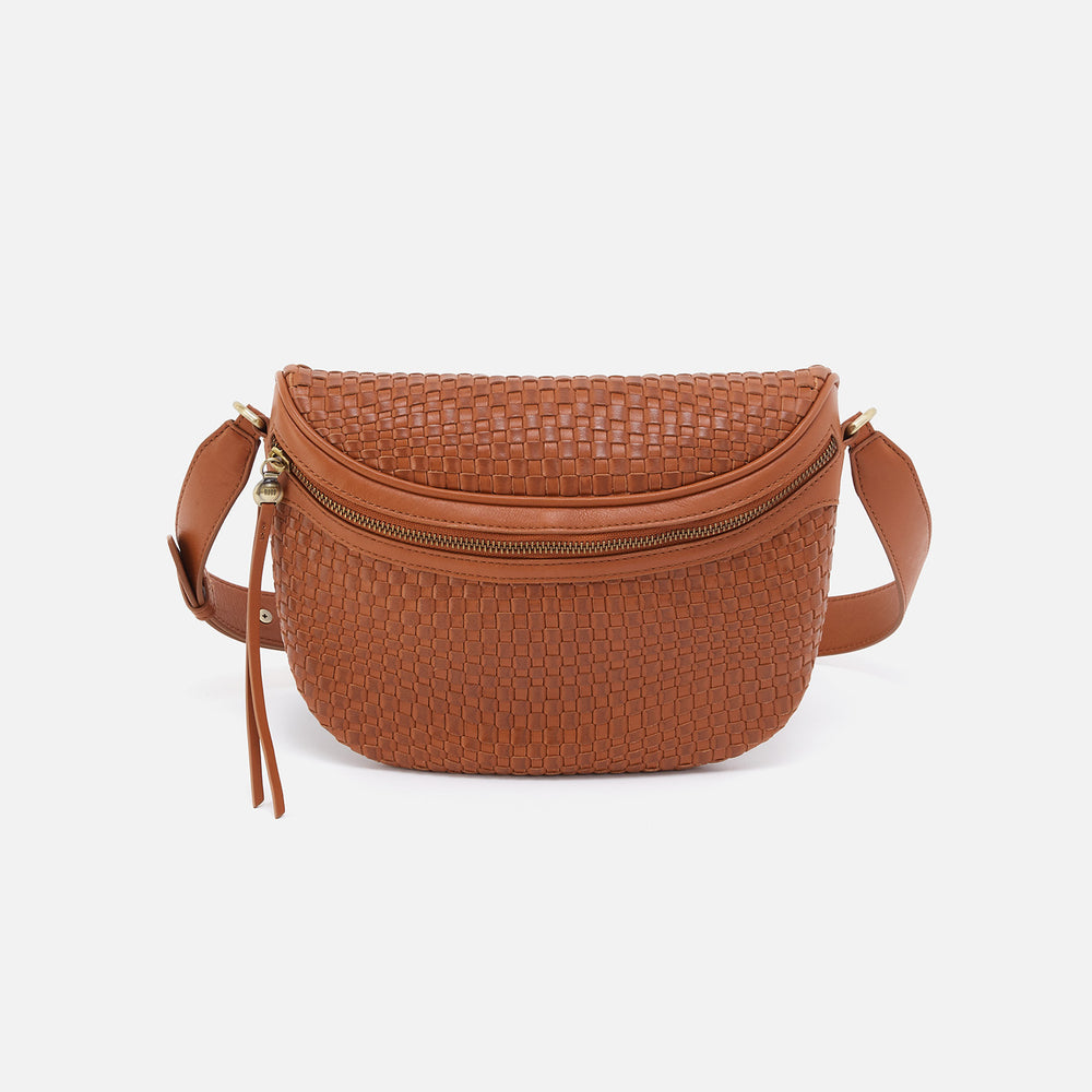 Juno Belt Bag in Wave Weave Leather - Wheat