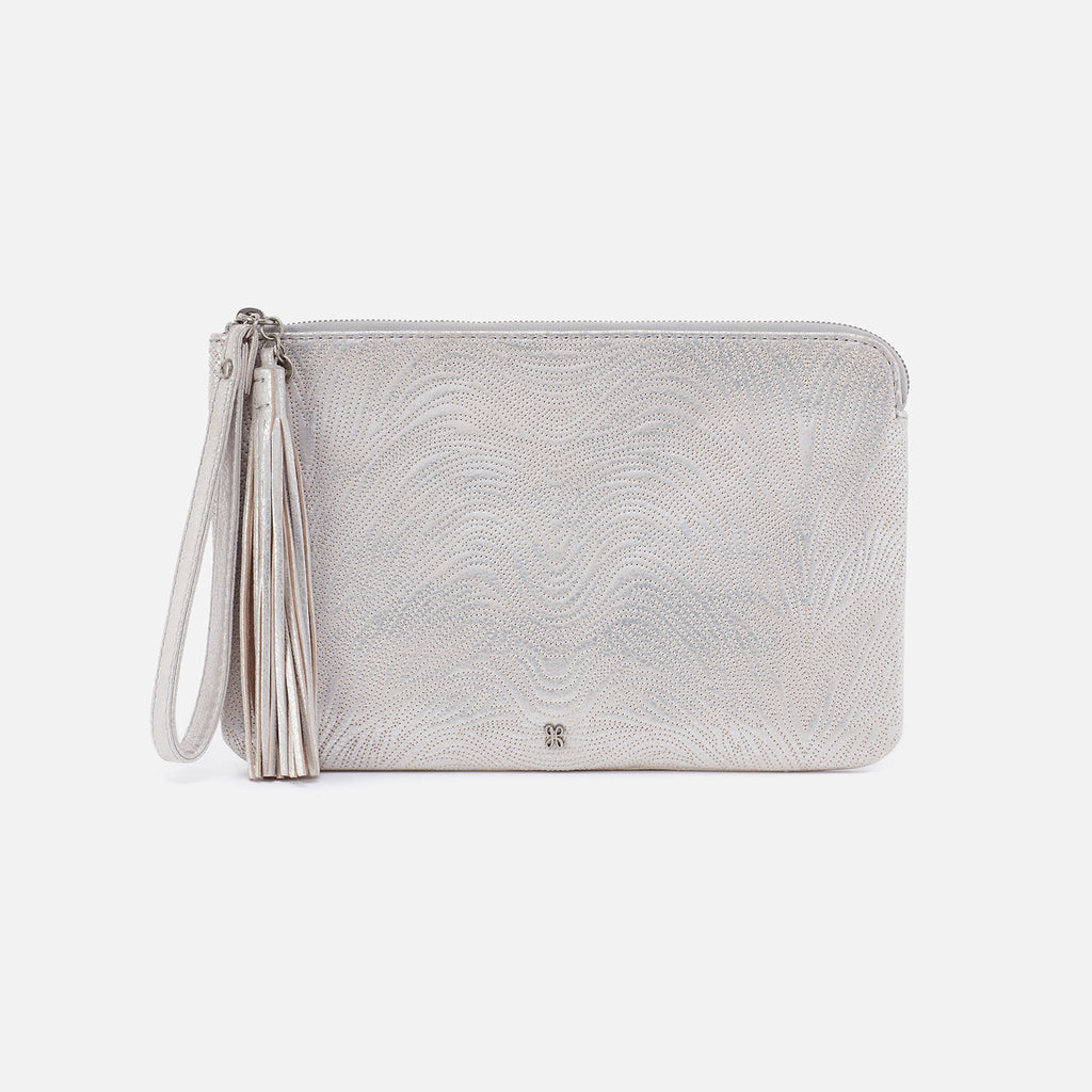 Metallic Silver Wristlet Strap - Handbag Strap - Vegan Faux Leather - 3/4 x  6 Inch With Swivel Clip - 8 Inch Total Length - Handmade by Green Acorn
