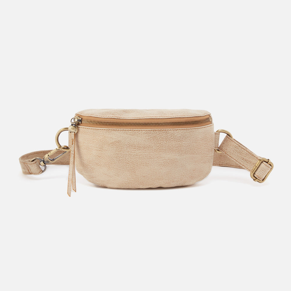 Fern Belt Bag In Metallic Leather - Gold Leaf