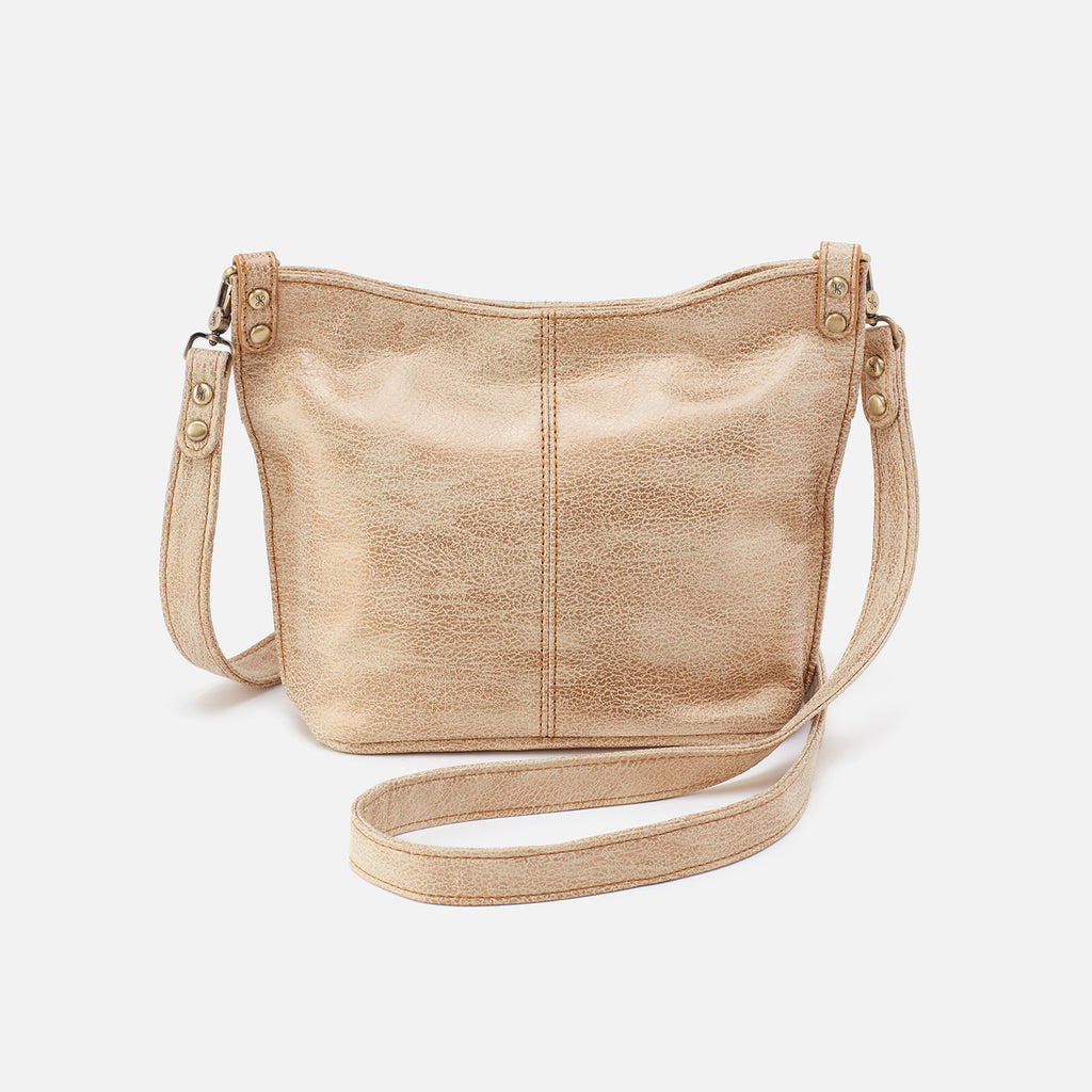 Small hobo bag, Velvet & gold metal, pink — Fashion