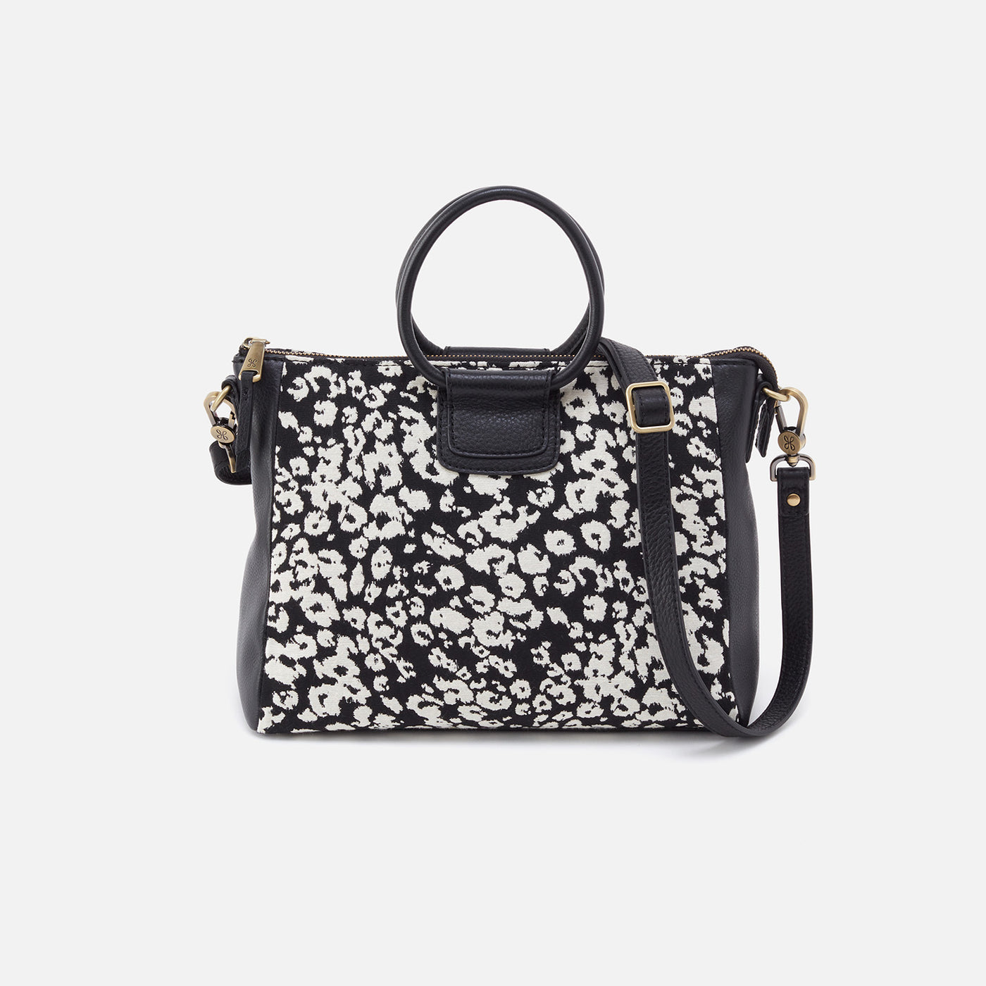 Sheila Medium Satchel in Mixed Media - Black And White Leopard – HOBO