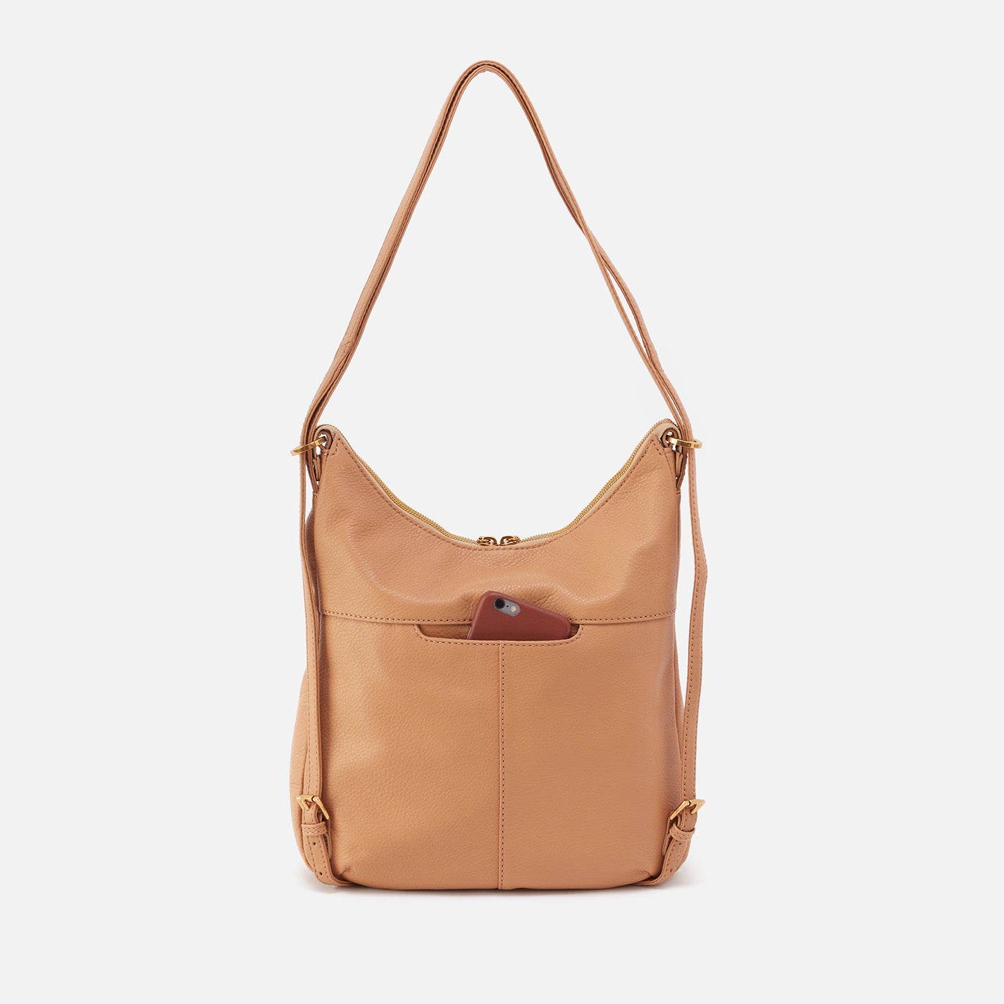 Merrin Convertible Backpack In Pebbled Leather Sandstorm HOBO