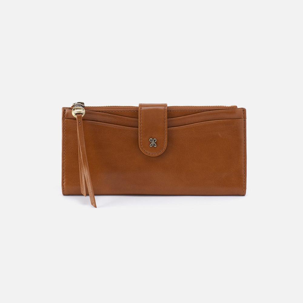 Max Continental Wallet in Polished Leather - Truffle