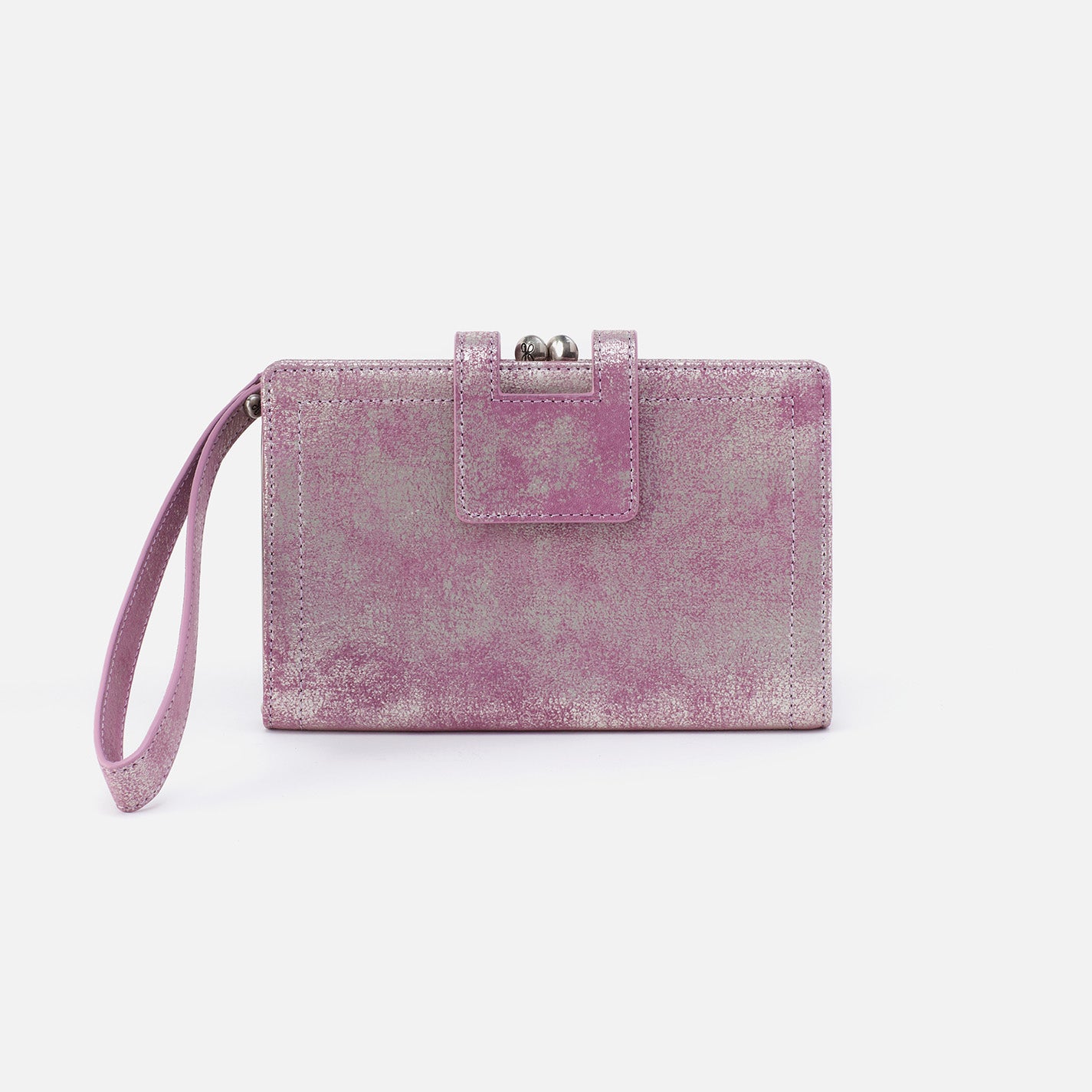 HOBO, Kiss-lock Spacious Clutch with Wrist Strap. newest Magenta.