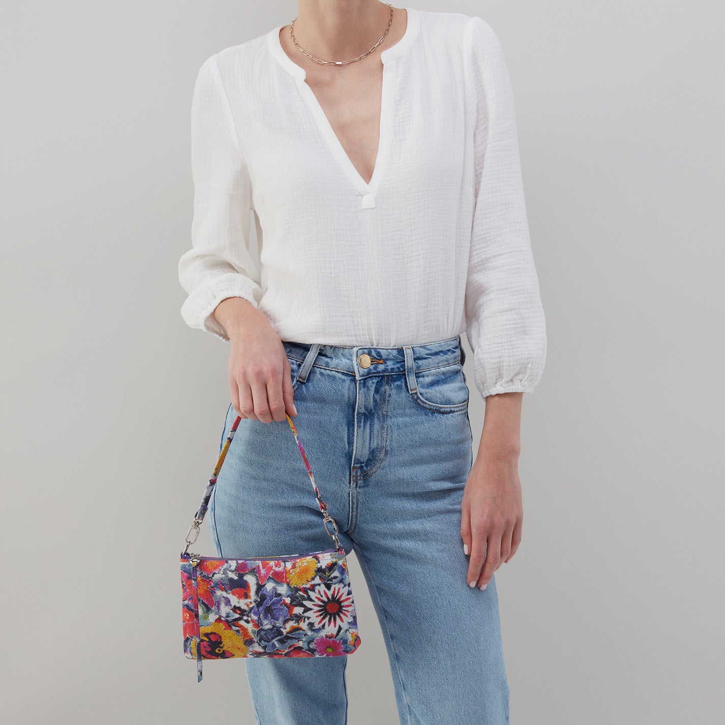 Darcy Crossbody in Printed Leather - Poppy Floral