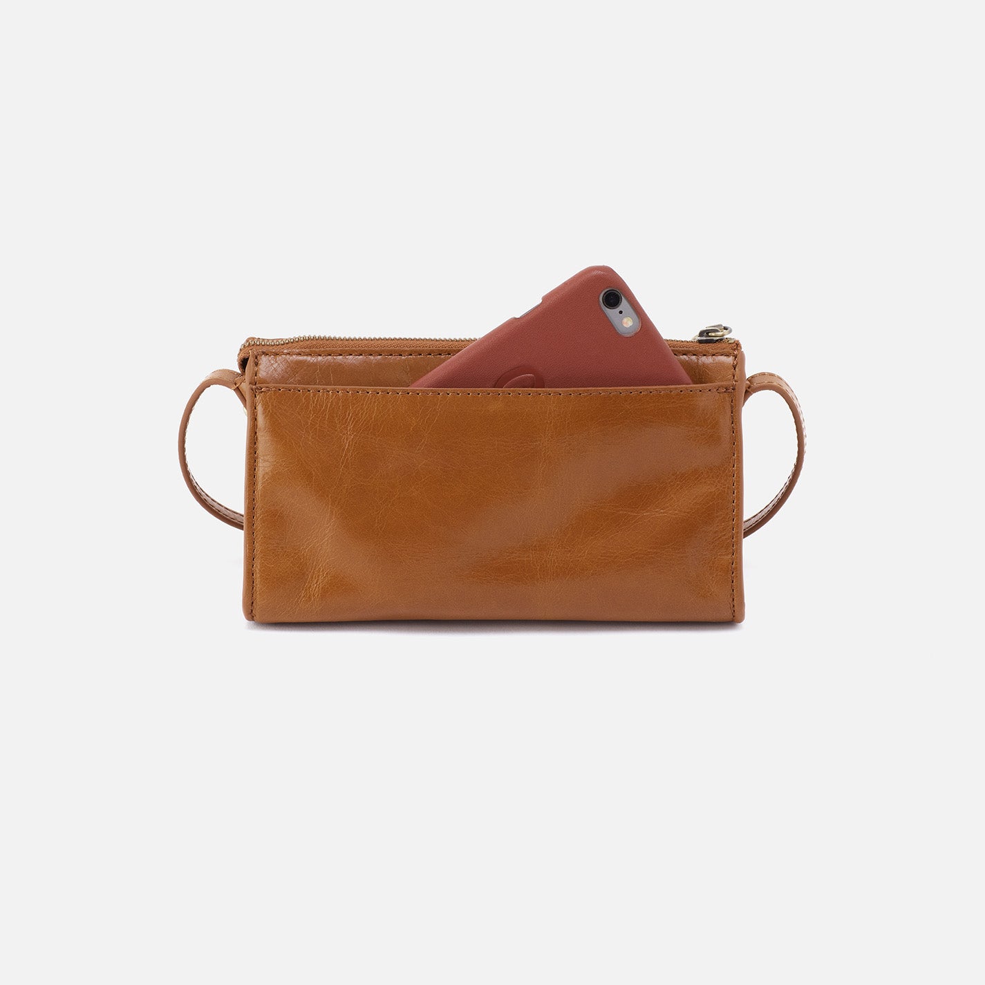 Jewel Crossbody in Polished Leather - Truffle