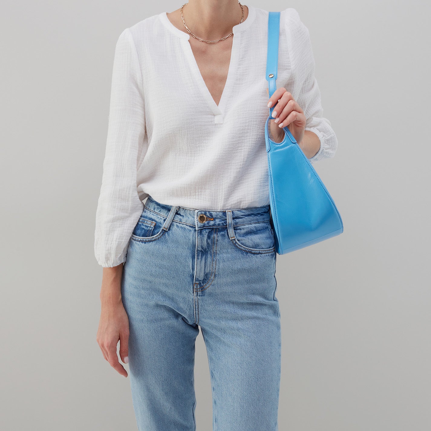 The Row Park Small Leather Tote in Blue